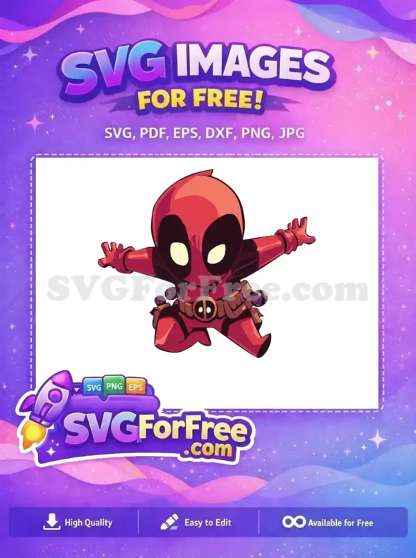 Free Chibi Wide Free Red Suit Belt Deadpool Free SVG