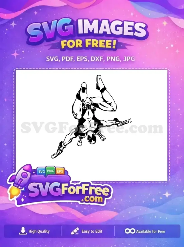 Free Upside Down Free Firing Guns Deadpool Free SVG