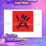 Free Heart Hands Free Swords Deadpool Cartoon Free SVG - Instant Download