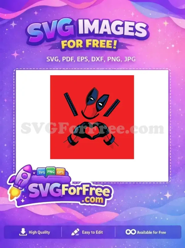 Free Heart Hands Free Swords Deadpool Cartoon Free SVG