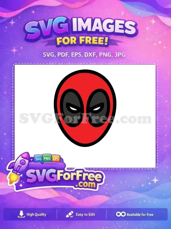 Free Red Black Mask Free Squinting Eyes Deadpool Cartoon Free SVG
