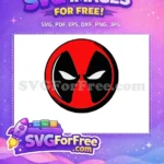 Free Red Black Mask Free Angry Eyes Deadpool Free SVG - Instant Download