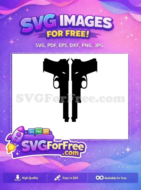 Free Mirrored Black Pistol Eyes Free Cartoon Deadpool Free SVG