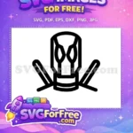 Free Deadpool Mask Outline Free Crossed Katanas Deadpool Cartoon Free SVG - Instant Download