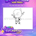 Free Chibi Deadpool Pistol Free Katana Sword Outline Cartoon Free SVG - Instant Download