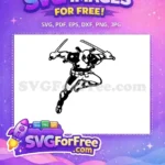Free Dynamic Pose Free Dual Katana Swords Deadpool Cartoon Free SVG - Instant Download