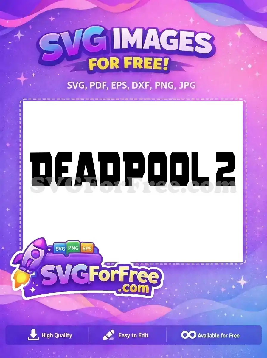 Free Black Bold Free Blocky Logo Deadpool Cartoon Free SVG