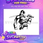 Free Black White Deadpool Free Sword Detail Avengers Free SVG - Instant Download