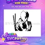 Free Shhh Finger Free Swords Deadpool Cartoon Free SVG - Instant Download