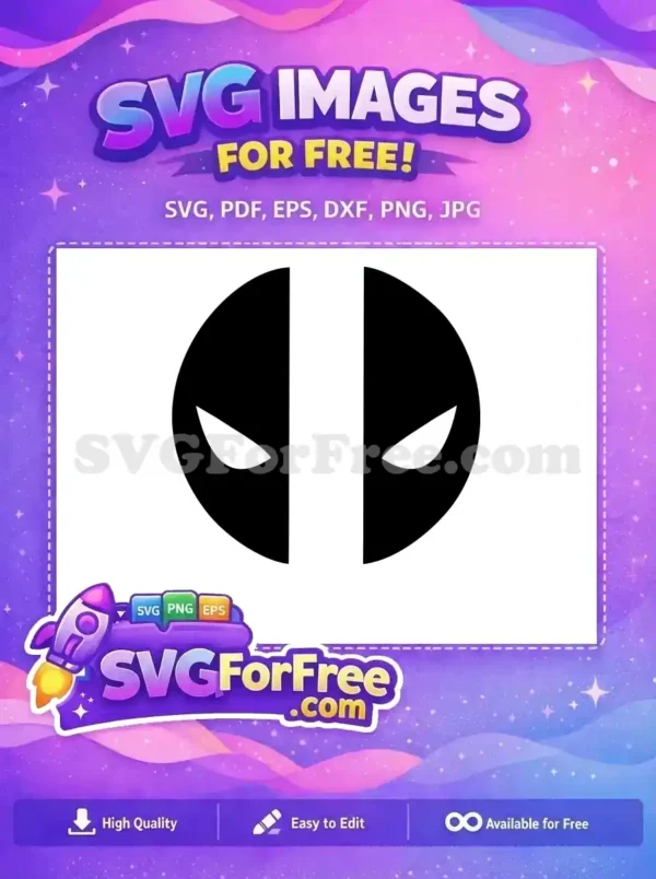 Free Masked Eyes Free Black White Deadpool Free SVG 1