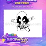 Free Cute Deadpool Cartoon Free Arms Extended Movie Free SVG - Instant Download