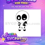 Free Cute Deadpool Free Cartoon Black White Deadpool Free SVG - Instant Download