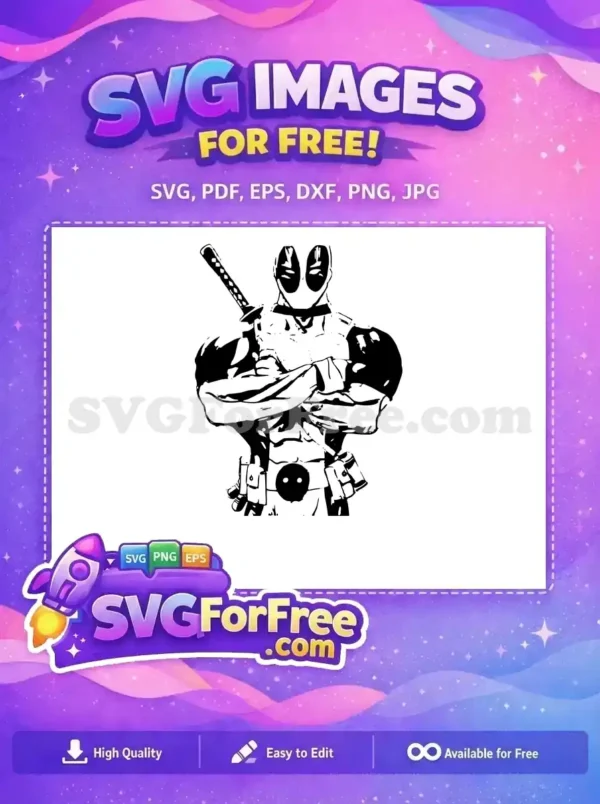 Free Swordsman Ninja Free Crossed Arms Deadpool Movie Free SVG