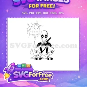 Free Cartoon Deadpool Sipping Free Juice Splash Deadpool Free SVG