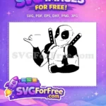 Free Winking Deadpool Free Katanas Shaka Hand Gesture Cartoon Free SVG - Instant Download
