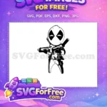 Free Black White Mask Free Cartoon Holding Gun Deadpool Free SVG - Instant Download