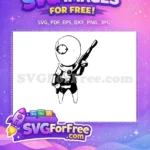 Free Chibi Armed Rifle Free Masked Mercenary Pose Deadpool Cartoon Free SVG - Instant Download