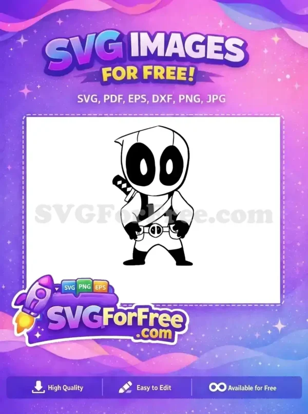 Free Chibi Katana Free Big Eyed Deadpool Cartoon Free SVG Free Chibi Katana Free Big Eyed Deadpool Cartoon Free SVG