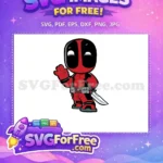 Free Waving Hand Free Ninja Sword Deadpool Cartoon Free SVG - Instant Download