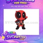 Free Waving Arm Free Cartoon Style Deadpool Movie Free SVG - Instant Download