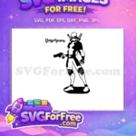 Free Gun Wielding Katana Back Free Classic Black White Deadpool Free SVG - Instant Download