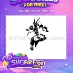 Free Dynamic Deadpool Katana Guns Free Cartoon Action Pose Marvel Free SVG - Instant Download