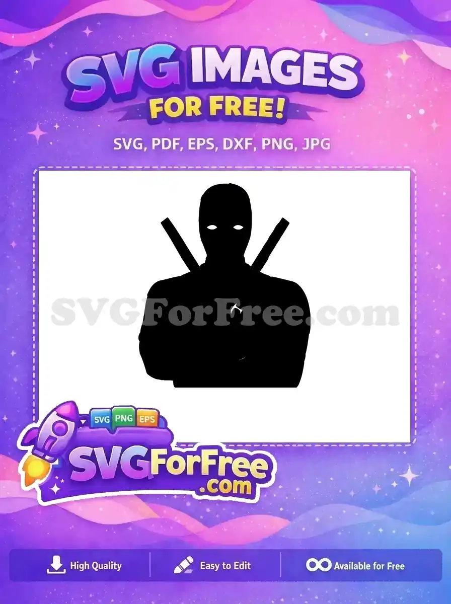 Free Masked Deadpool Silhouette Free Dual Katana Deadpool Cartoon Free SVG