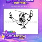Free Dynamic Deadpool Sword Pose Free Cartoon Red Black Deadpool Free SVG - Instant Download
