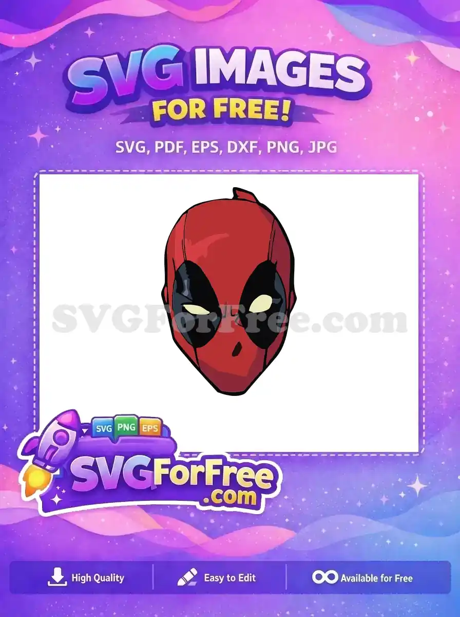 Free Red Mask Free Intense Eye Deadpool Cartoon Free SVG