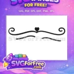 Free Black Swirls Free Heart Flourish Decorative Element Free SVG - Instant Download