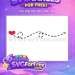 Free Red Heart Free Dotted Path Love Journey Free SVG - Instant Download