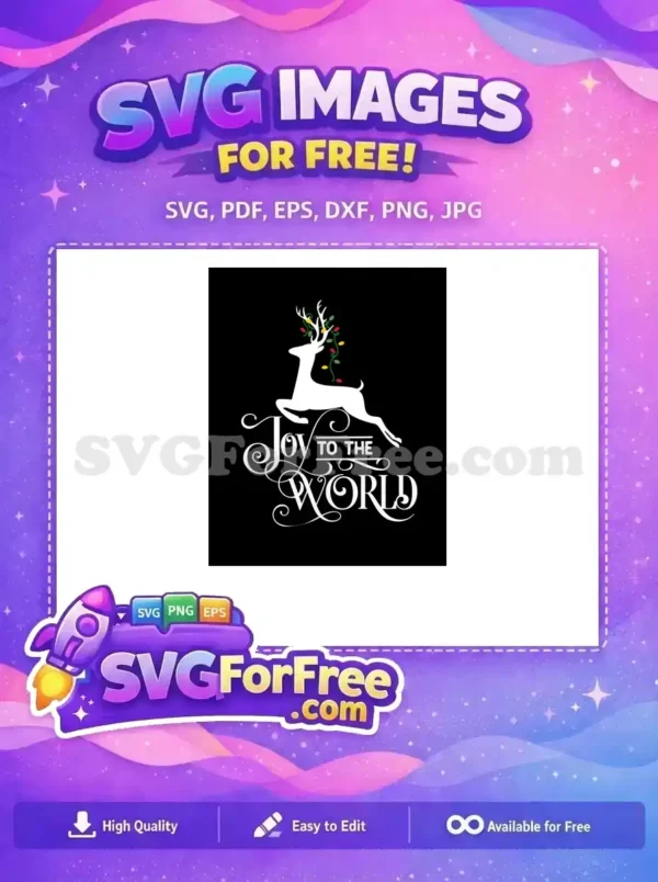 Free Leaping Deer Free Christmas Lights Joy World Free SVG