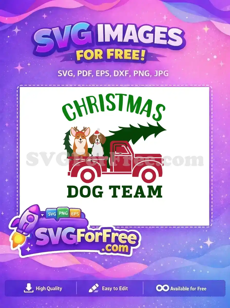 Free Corgi Reindeer Free Beagle Santa Christmas Dog Team Free SVG