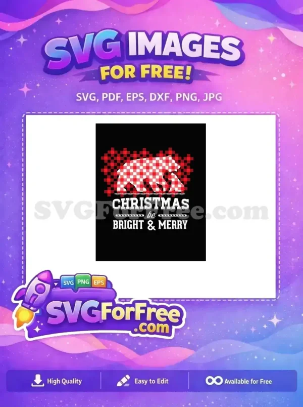 Free Plaid Deer Free Christmas Bright Merry Design Free SVG Free Plaid Deer Free Christmas Bright Merry Design Free SVG