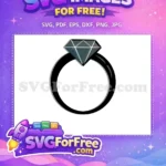 Free Brilliant Blue Diamond Free Black Band Ring Love Gift Free SVG - Instant Download