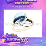 Free Brilliant Blue Diamond Free Gold Orange Engagement Ring Free SVG - Instant Download