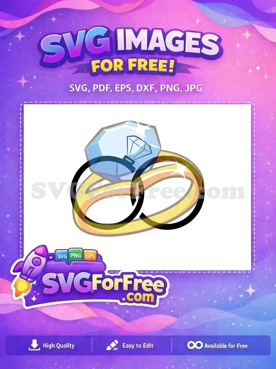 Free Blue Diamond Free Golden Ring Engagement Free SVG