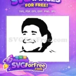 Free Joyful Maradona Free Stencil Portrait Football Legend Free SVG - Instant Download