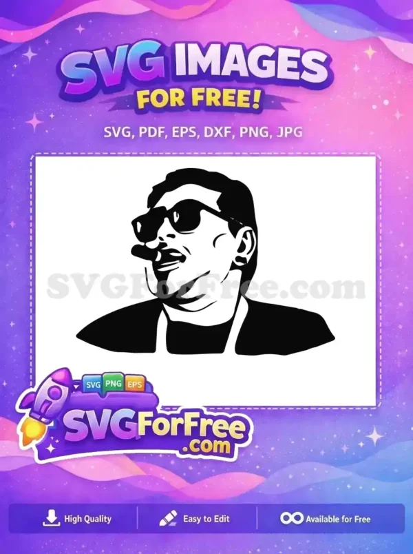 Free Maradona Sunglasses Free Smirking Cigar Diego Maradona Free SVG