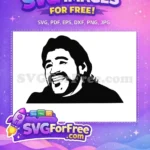 Free Happy Smiling Face Free Legendary Football Player Diego Maradona Free SVG - Instant Download
