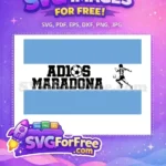 Free Argentina Flag Free Maradona Soccer Adios Free SVG - Instant Download