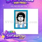 Free Diego Maradona Portrait Free Number 10 Jersey Free SVG - Instant Download