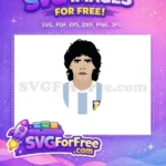 Free Determined Face Free Argentina Kit Diego Maradona Free SVG - Instant Download