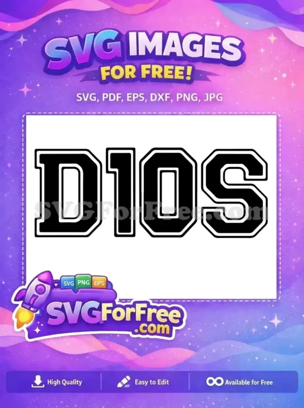 Free D10S bold Free black outline Diego Maradona Free SVG