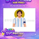 Free Determined Gaze Free Argentina Kit Maradona Legend Free SVG - Instant Download