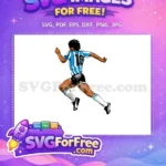 Free Running Pose Free Maradona Number 10 Argentina Free SVG - Instant Download
