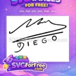 Free Black Signature Free Maradona Autograph Diego Maradona Free SVG - Instant Download
