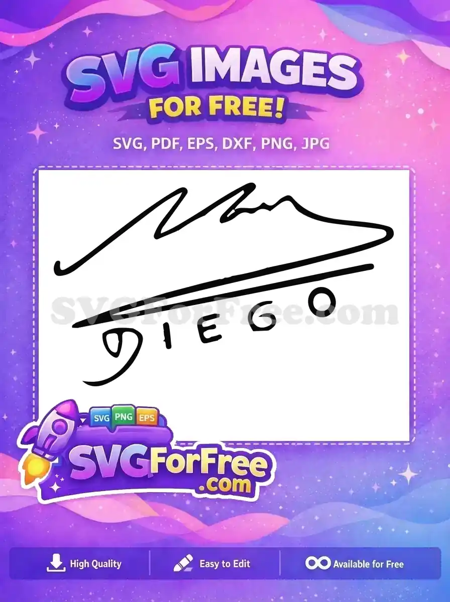 Free Black Signature Free Maradona Autograph Diego Maradona Free SVG