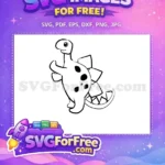 Free Cute Sparkling Eyes Free Spotted Stegosaurus Outline Dinosaur Free SVG - Instant Download