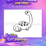 Free Cute Smiling Free Black Spotted Longneck Dinosaur Free SVG - Instant Download
